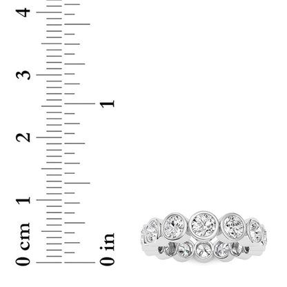 3.1CTW Round Lab-Grown Diamond Bezel Eternity Band Ring 14 Stones