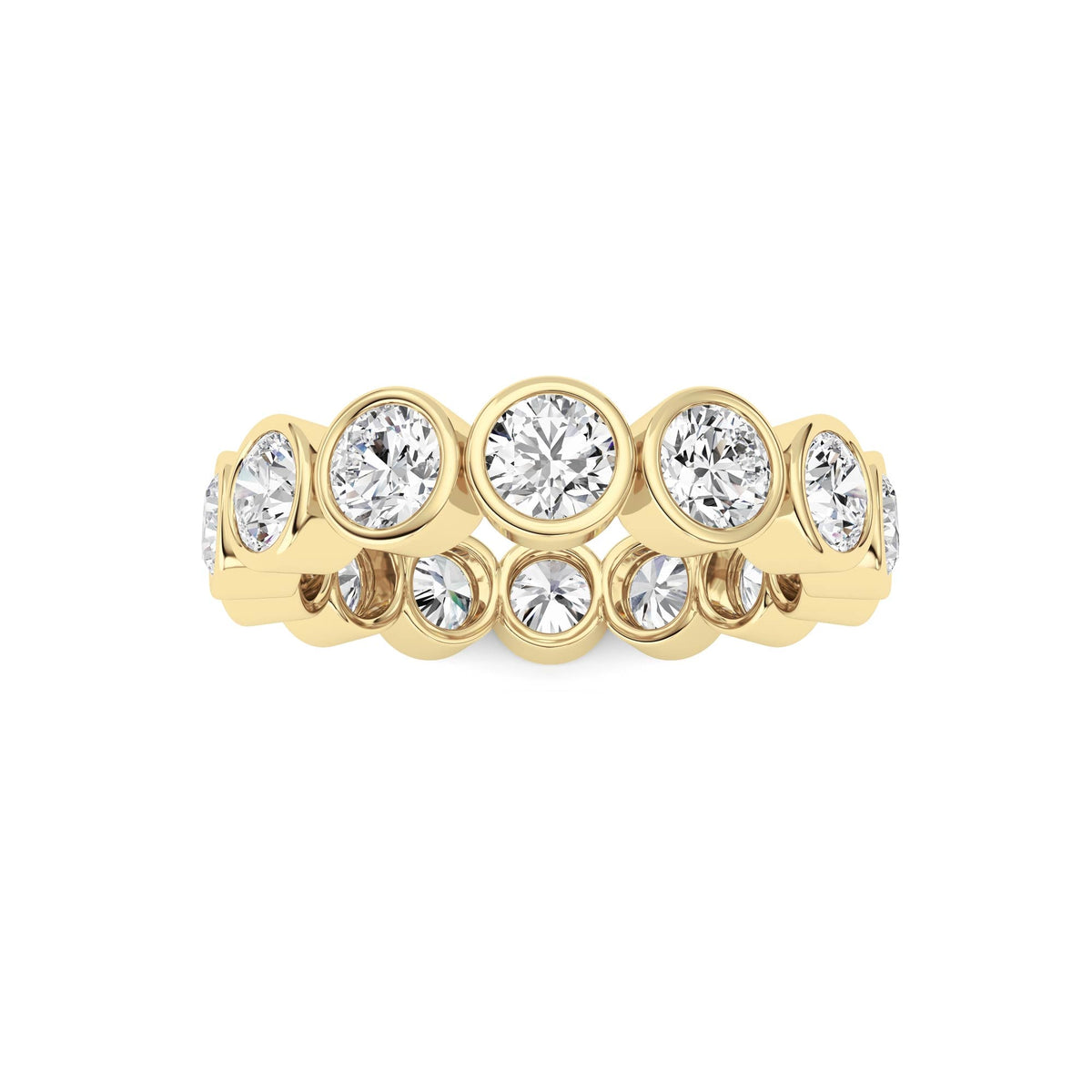 3.1CTW Round Lab-Grown Diamond Bezel Eternity Band Ring 14 Stones