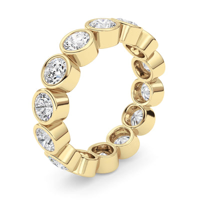 3.1CTW Round Lab-Grown Diamond Bezel Eternity Band Ring 14 Stones