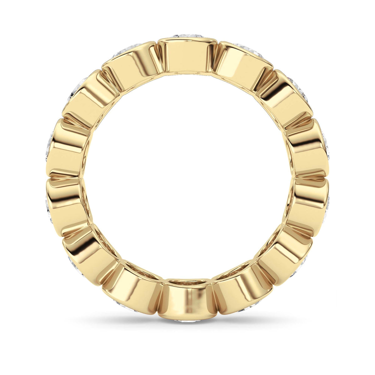 3.1CTW Round Lab-Grown Diamond Bezel Eternity Band Ring 14 Stones