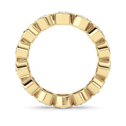 3.1CTW Round Lab-Grown Diamond Bezel Eternity Band Ring 14 Stones