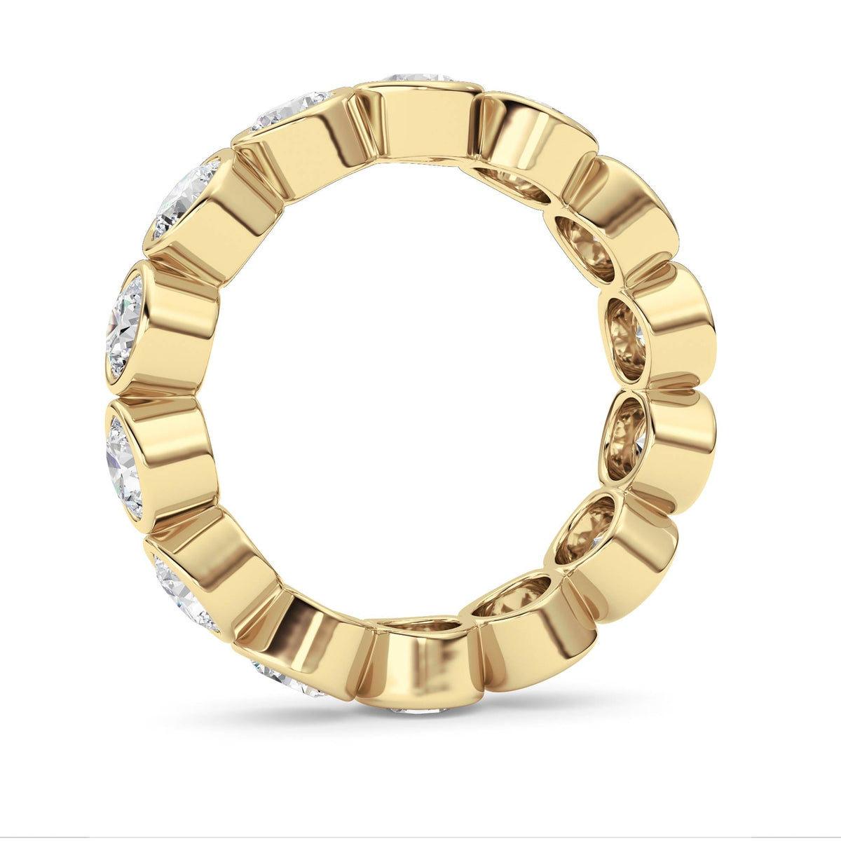3.1CTW Round Lab-Grown Diamond Bezel Eternity Band Ring 14 Stones
