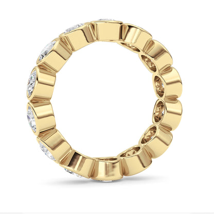 3.1CTW Round Lab-Grown Diamond Bezel Eternity Band Ring 14 Stones