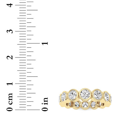 3.1CTW Round Lab-Grown Diamond Bezel Eternity Band Ring 14 Stones