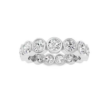3.3CTW Round Lab-Grown Diamond Bezel Eternity Band Ring - Size 8