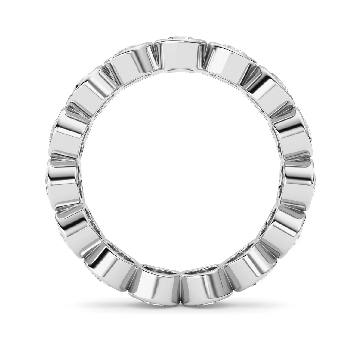 3.3CTW Round Lab-Grown Diamond Bezel Eternity Band Ring - Size 8