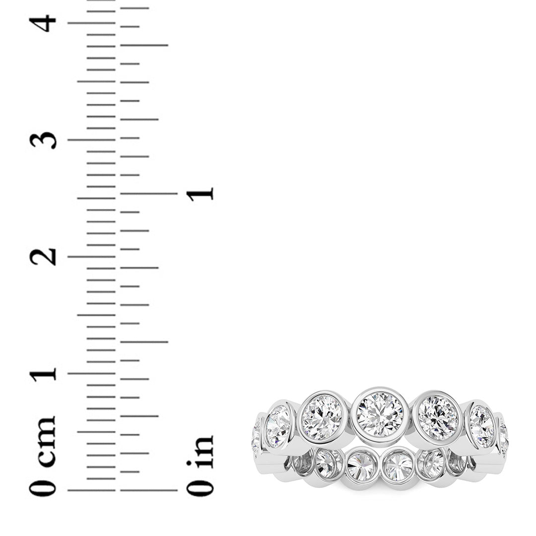 3.3CTW Round Lab-Grown Diamond Bezel Eternity Band Ring - Size 8