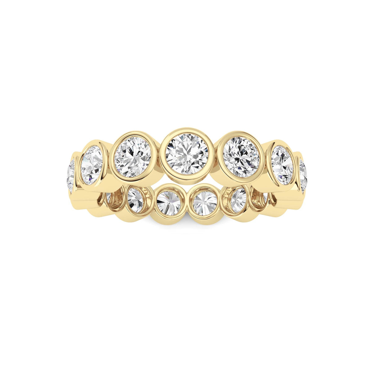 3.3CTW Round Lab-Grown Diamond Bezel Eternity Band Ring - Size 8