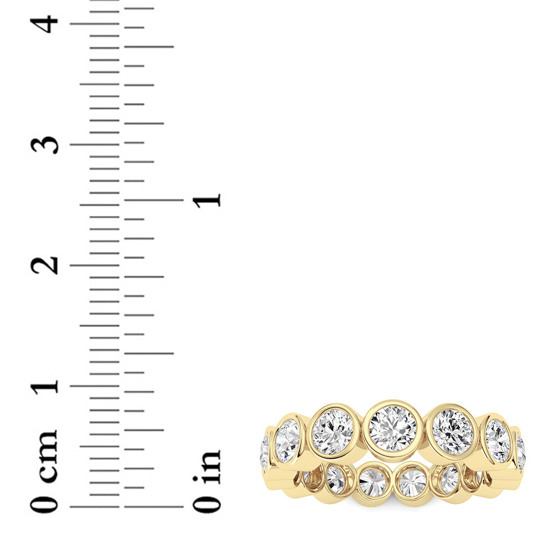 3.3CTW Round Lab-Grown Diamond Bezel Eternity Band Ring - Size 8