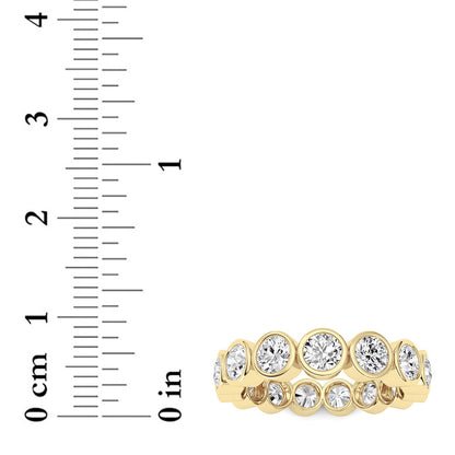 3.3CTW Round Lab-Grown Diamond Bezel Eternity Band Ring - Size 8