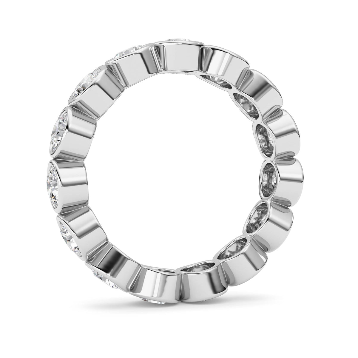 3.3CTW Round Lab-Grown Diamond Bezel Eternity Band Ring - Size 9