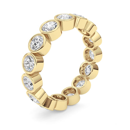 3.3CTW Round Lab-Grown Diamond Bezel Eternity Band Ring - Size 9