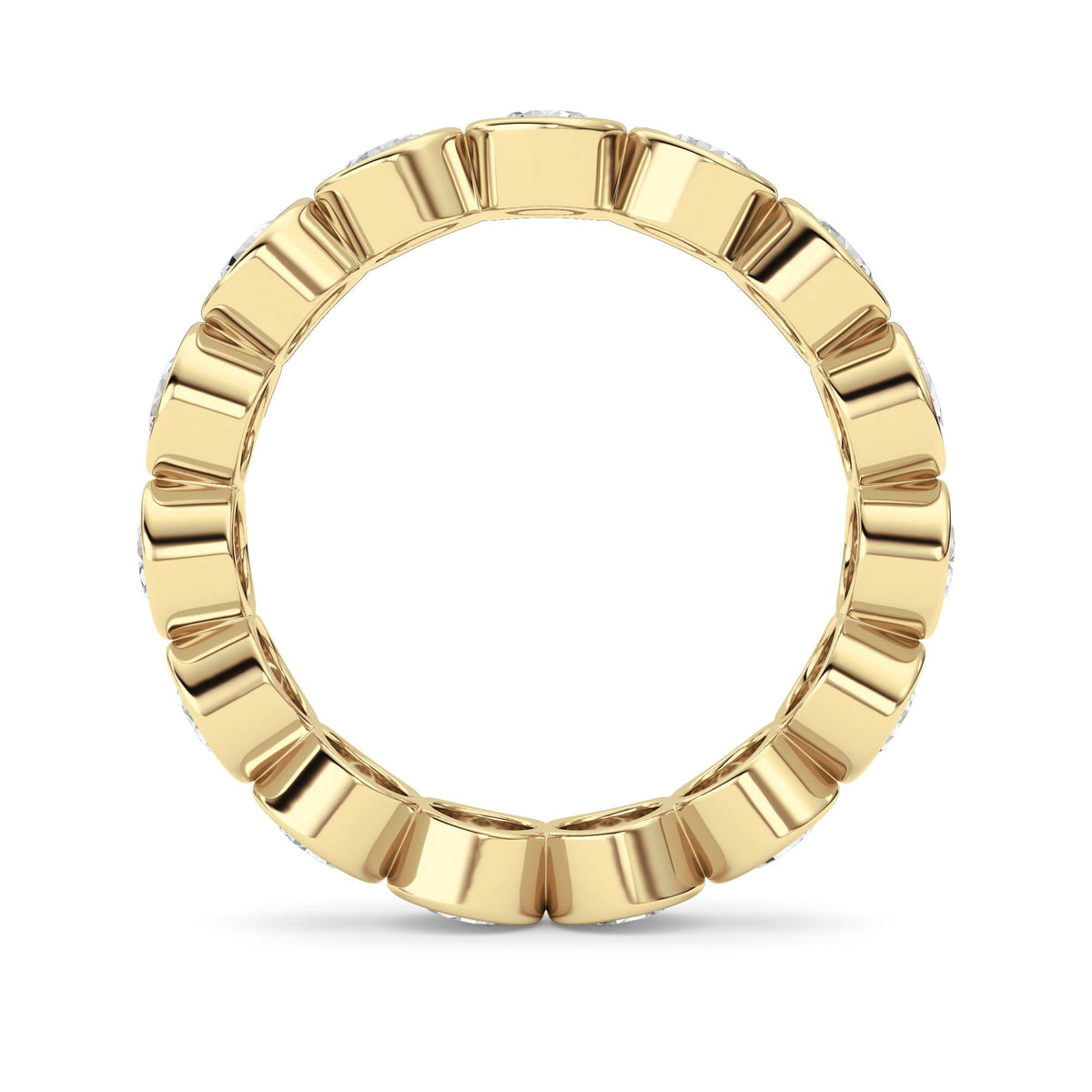 3.3CTW Round Lab-Grown Diamond Bezel Eternity Band Ring - Size 9