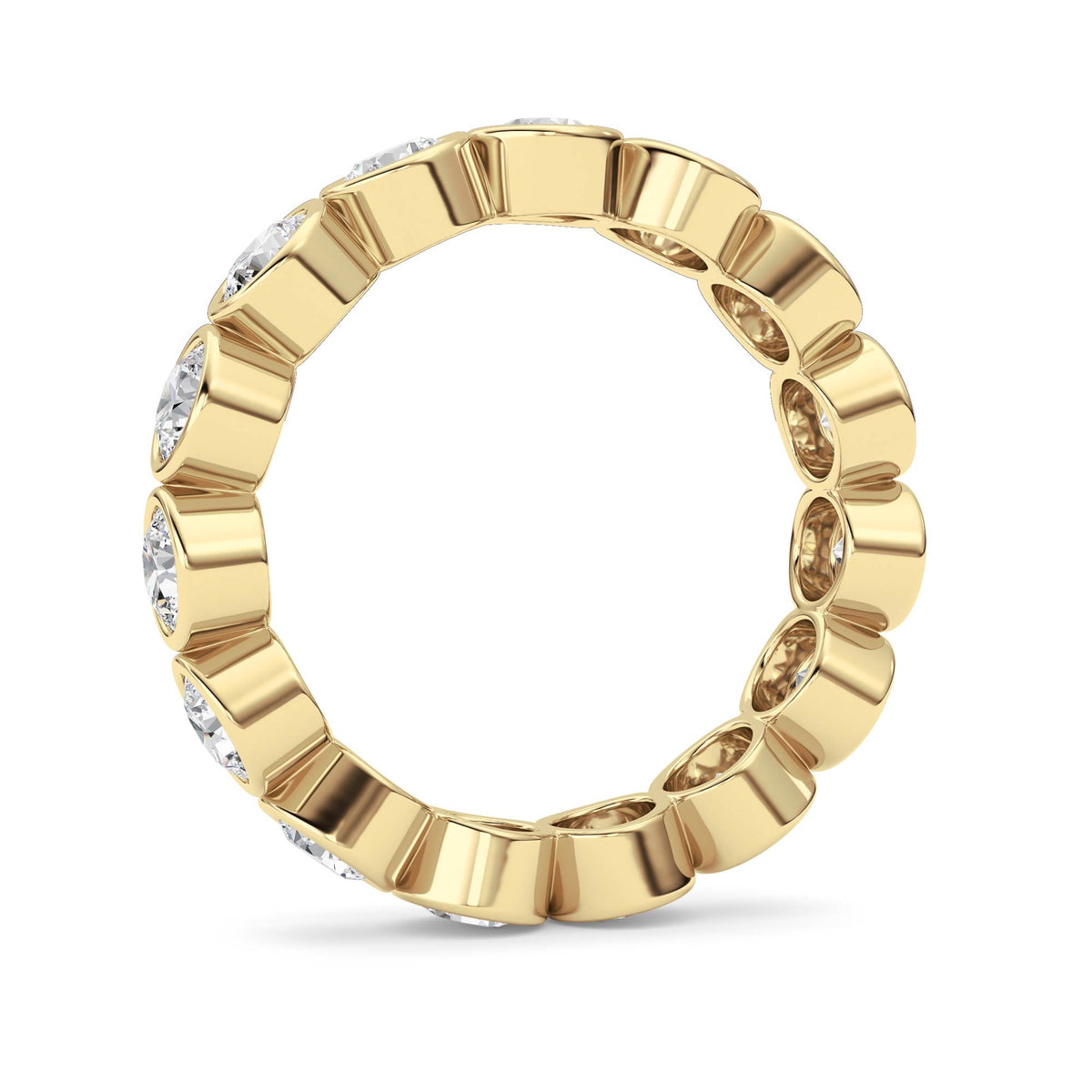 3.3CTW Round Lab-Grown Diamond Bezel Eternity Band Ring - Size 9