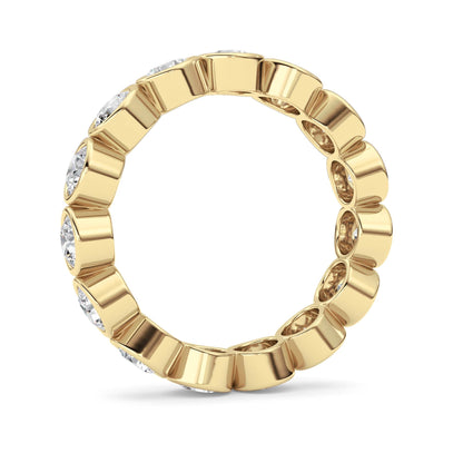 3.3CTW Round Lab-Grown Diamond Bezel Eternity Band Ring - Size 9