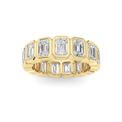 3.75CTW Emerald Lab-Grown Diamond Bezel Eternity Band Ring 15 Stones