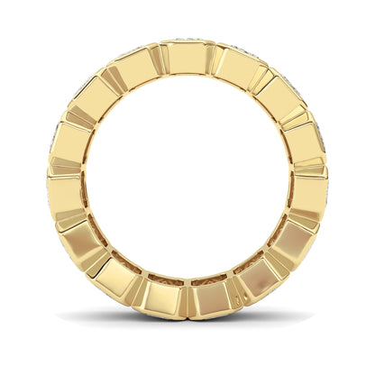 3.75CTW Emerald Lab-Grown Diamond Bezel Eternity Band Ring 15 Stones