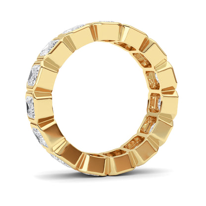 3.75CTW Emerald Lab-Grown Diamond Bezel Eternity Band Ring 15 Stones