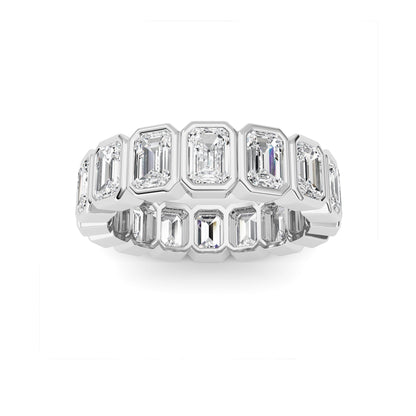 4CTW Emerald Lab-Grown Diamond Bezel Eternity Band Ring