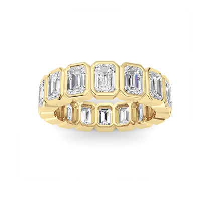 4CTW Emerald Lab-Grown Diamond Bezel Eternity Band Ring