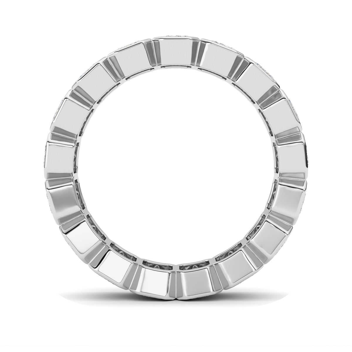 4.25CTW Emerald Lab-Grown Diamond Bezel Eternity Band Ring 17 Stones
