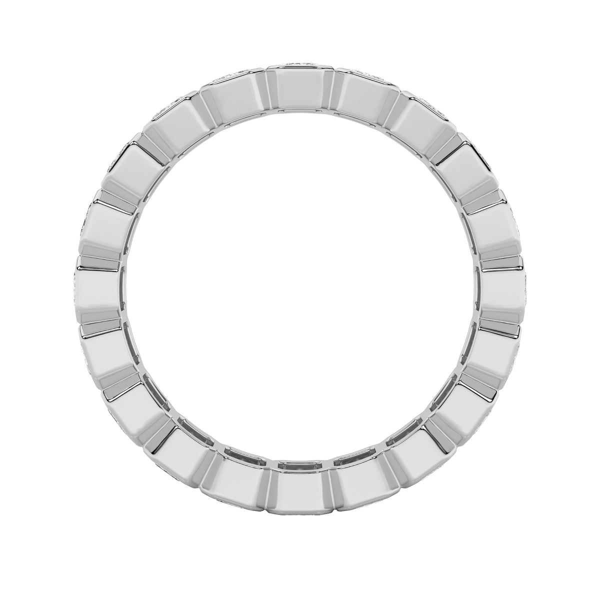 4.25CTW Emerald Lab-Grown Diamond Bezel Eternity Band Ring 17 Stones