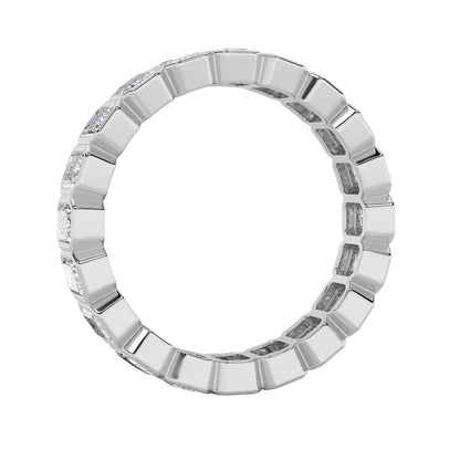 4.25CTW Emerald Lab-Grown Diamond Bezel Eternity Band Ring 17 Stones