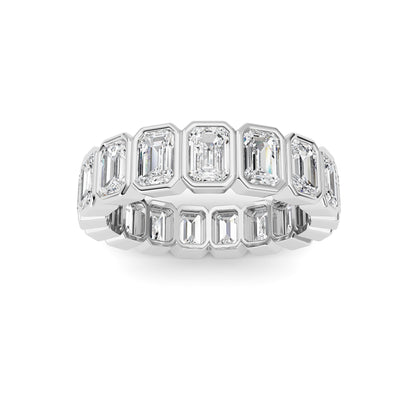 4.25CTW Emerald Lab-Grown Diamond Bezel Eternity Band Ring