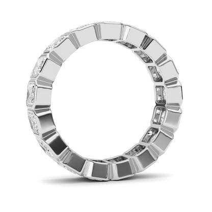 4.25CTW Emerald Lab-Grown Diamond Bezel Eternity Band Ring