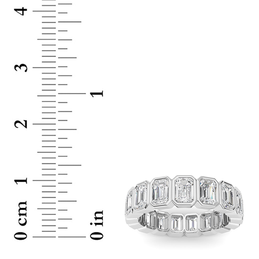 4.25CTW Emerald Lab-Grown Diamond Bezel Eternity Band Ring