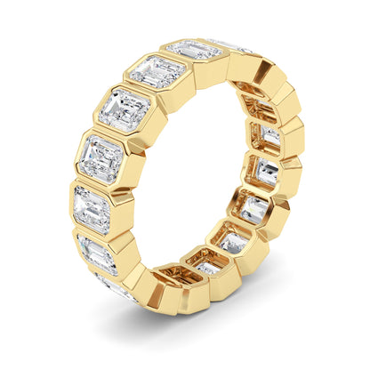 4.25CTW Emerald Lab-Grown Diamond Bezel Eternity Band Ring