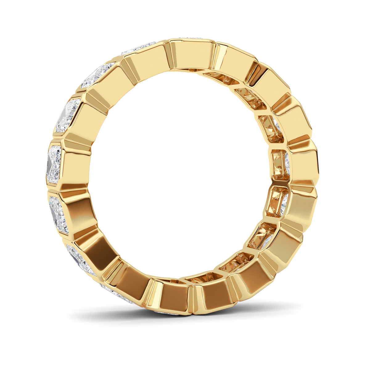 4.25CTW Emerald Lab-Grown Diamond Bezel Eternity Band Ring
