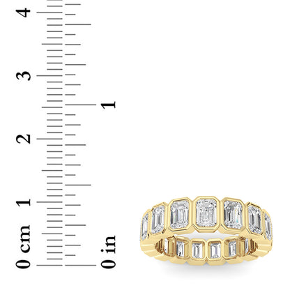 4.25CTW Emerald Lab-Grown Diamond Bezel Eternity Band Ring