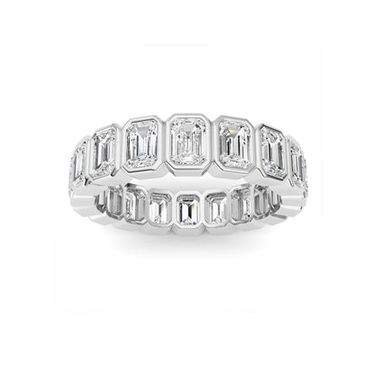 4.5CTW Emerald Lab-Grown Diamond Bezel Eternity Band Ring