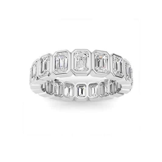 4.5CTW Emerald Lab-Grown Diamond Bezel Eternity Band Ring