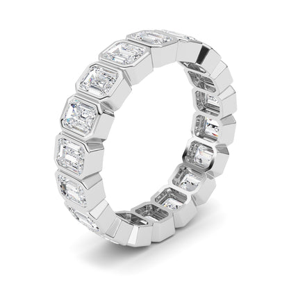4.5CTW Emerald Lab-Grown Diamond Bezel Eternity Band Ring