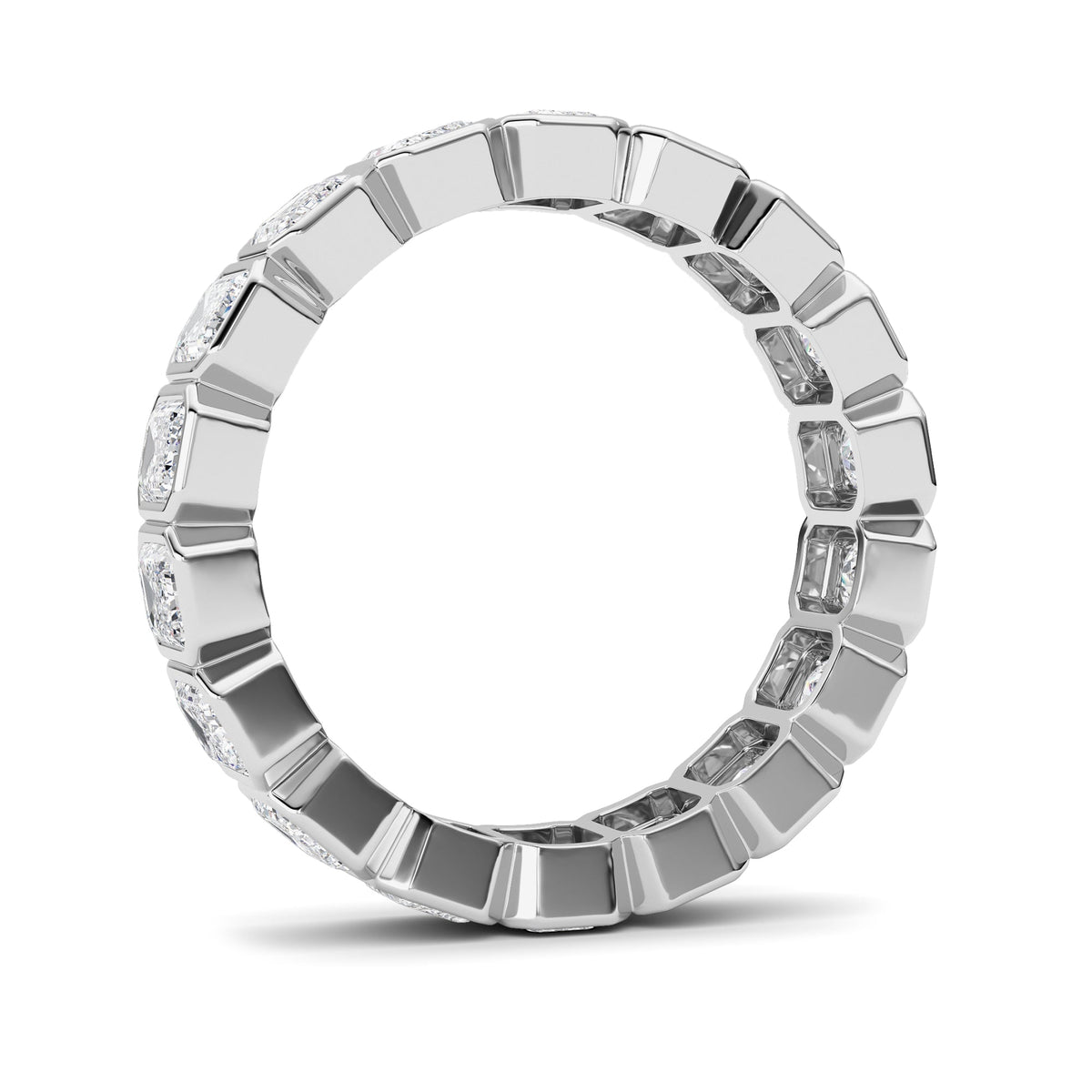 4.5CTW Emerald Lab-Grown Diamond Bezel Eternity Band Ring