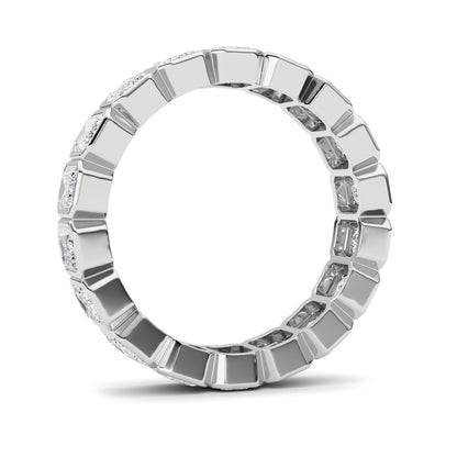 4.5CTW Emerald Lab-Grown Diamond Bezel Eternity Band Ring
