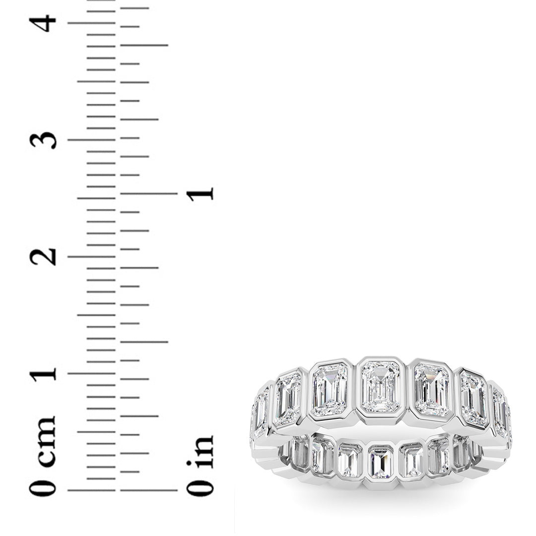 4.5CTW Emerald Lab-Grown Diamond Bezel Eternity Band Ring