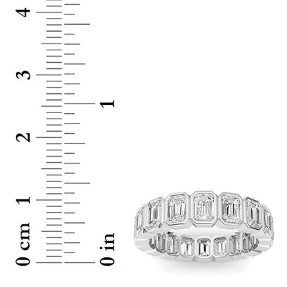 4.5CTW Emerald Lab-Grown Diamond Bezel Eternity Band Ring