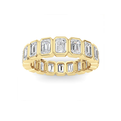 4.5CTW Emerald Lab-Grown Diamond Bezel Eternity Band Ring