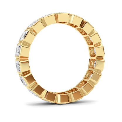 4.5CTW Emerald Lab-Grown Diamond Bezel Eternity Band Ring