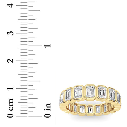 4.5CTW Emerald Lab-Grown Diamond Bezel Eternity Band Ring