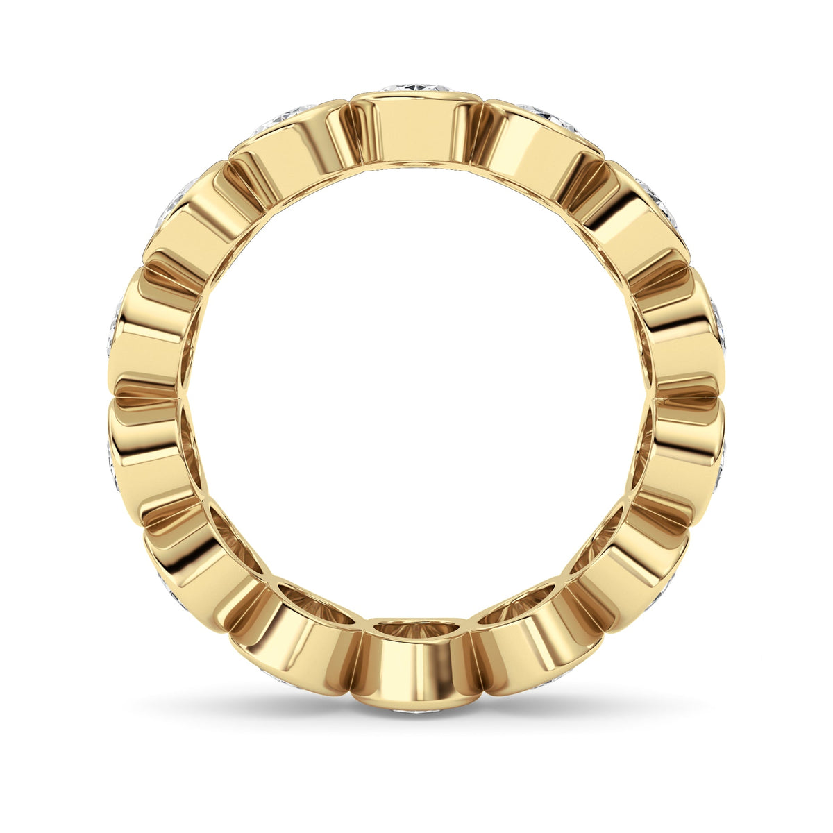 3.5CTW Oval Lab-Grown Diamond Bezel Eternity Band Ring 14 Stones