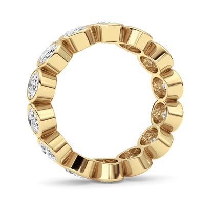3.5CTW Oval Lab-Grown Diamond Bezel Eternity Band Ring 14 Stones