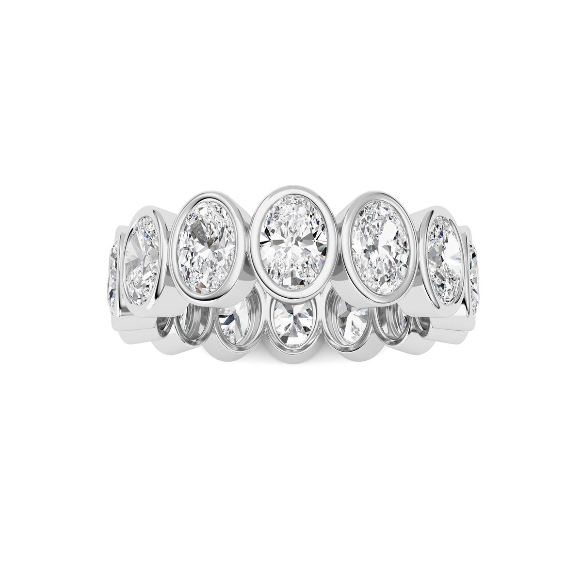 3.5CTW Oval Lab-Grown Diamond Bezel Eternity Band Ring
