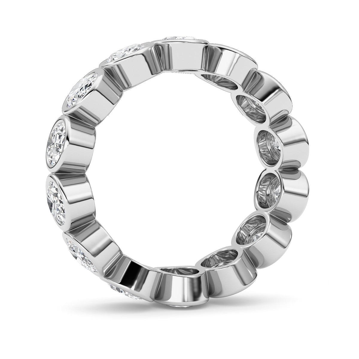 3.5CTW Oval Lab-Grown Diamond Bezel Eternity Band Ring