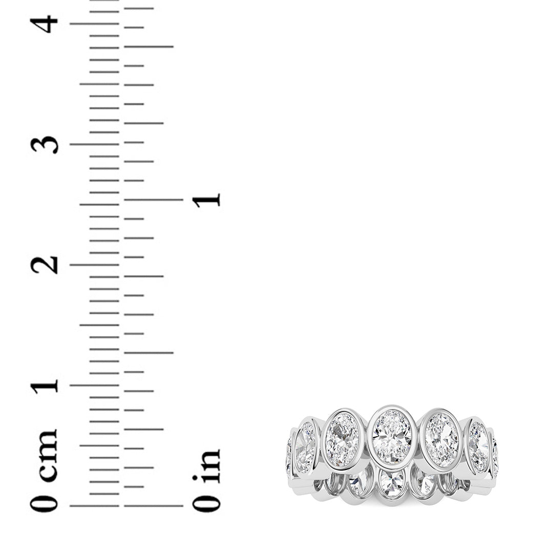 3.5CTW Oval Lab-Grown Diamond Bezel Eternity Band Ring