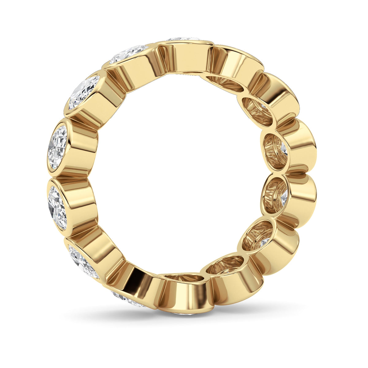 3.5CTW Oval Lab-Grown Diamond Bezel Eternity Band Ring