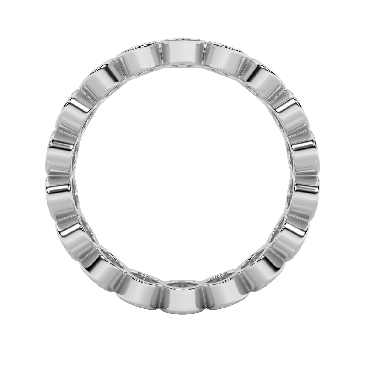 3.75CTW Oval Lab-Grown Diamond Bezel Eternity Band Ring 15 Stones